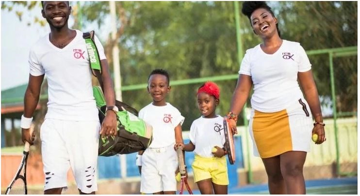 Okyeame Kwame, his wife Annica and kids