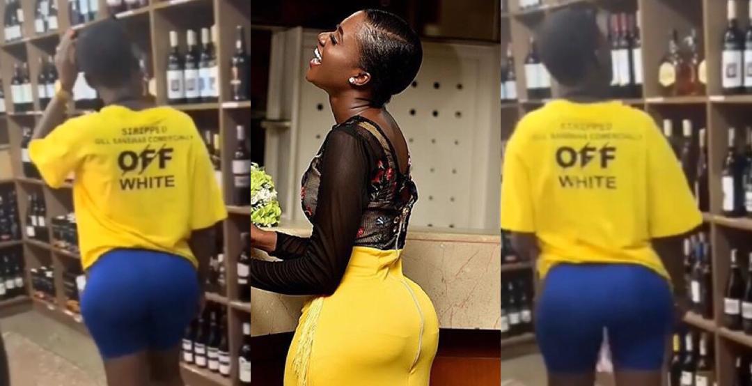 Video: Fella Makafui Flaunts Her Big Bortors As She Tours Her Wine Shop