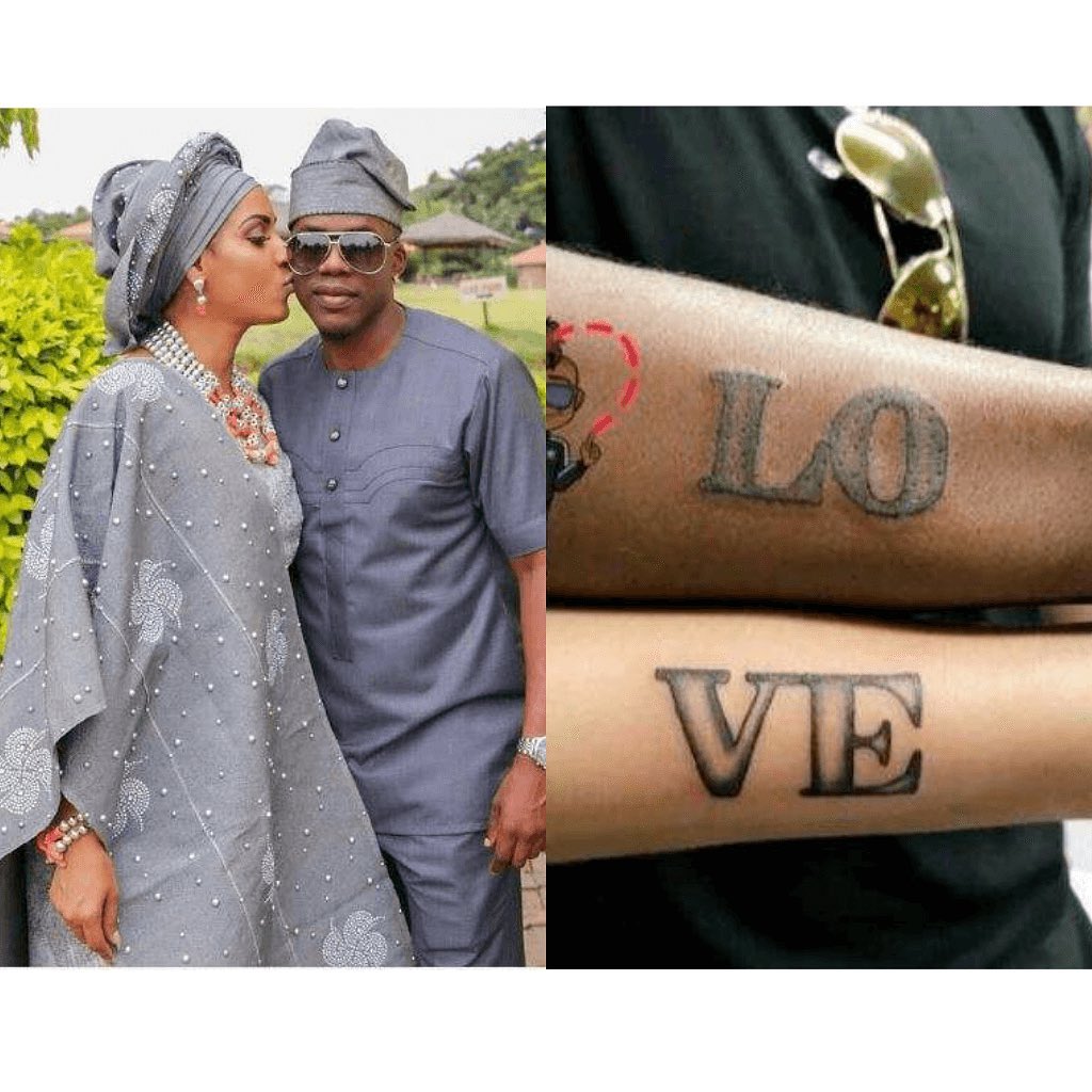 Throwback Photos Of When Juliet Ibrahim And Iceberg Slim Matching Love Tattoos Before It Ended In Tears