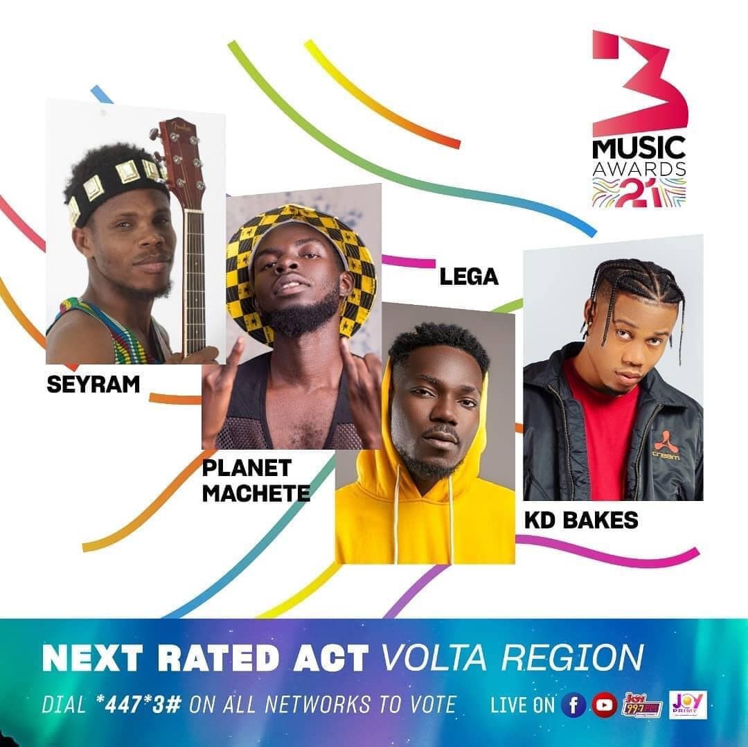 Kd Bakes, Lega, Seyram & Planet Machete Nominated for 3Music Awards Next Rated Act,Volta Region
