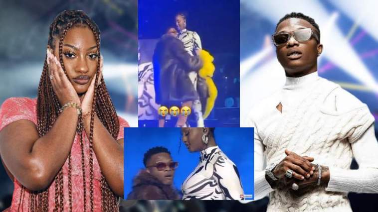 Wizkid has been chastised for attempting to carry Tems on stage during their performance, with some netizens claiming that she is not Tiwa Savage.