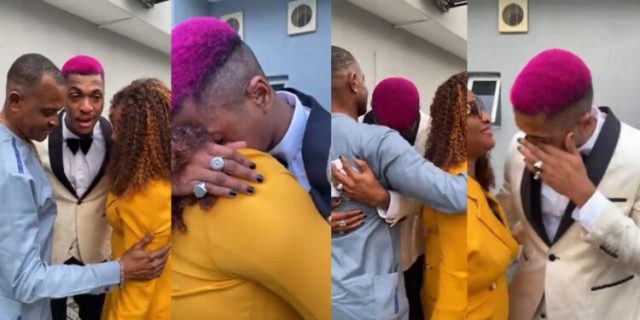#BBNaija: Emotional moment Groovy reunited with his family
