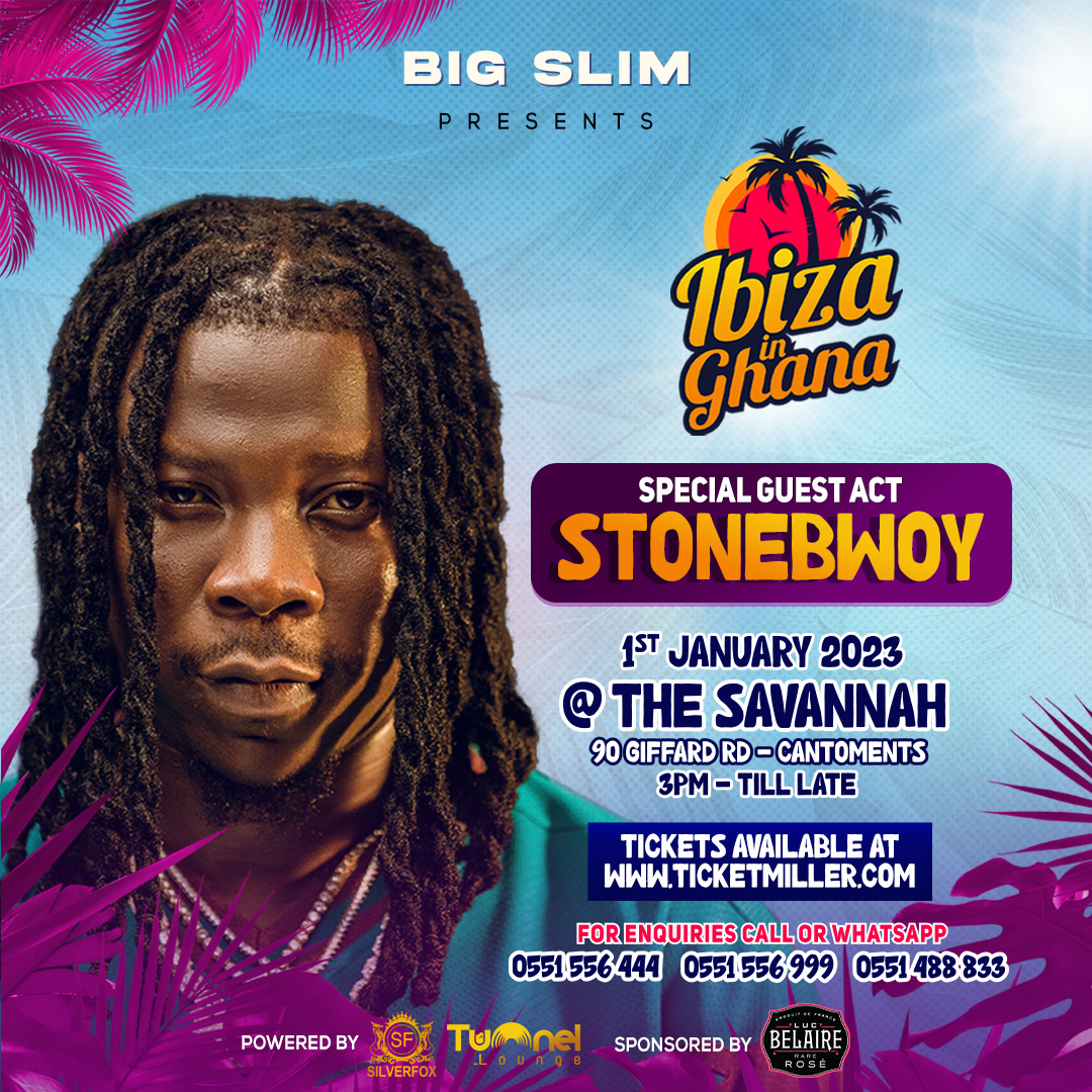 Stonebwoy as Special Guest for “Ibiza In Ghana” Party slated for January 1, 2023