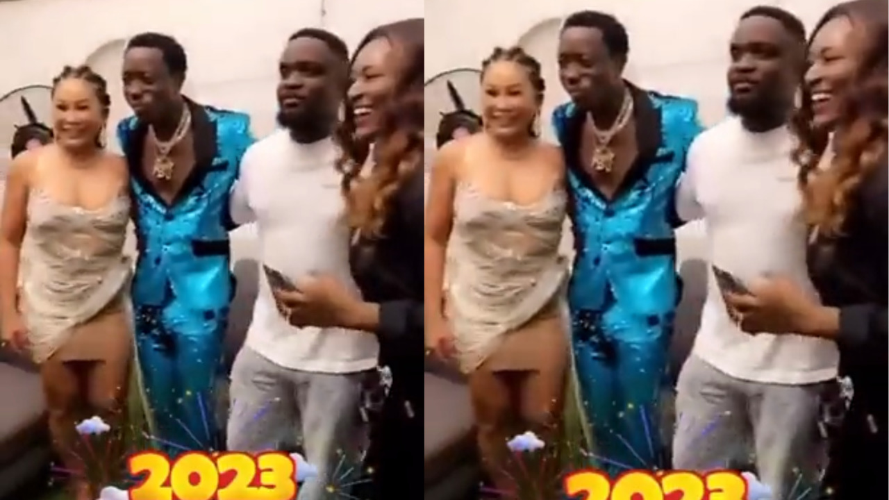 'Jealous' Sarkodie warned and stopped Michael Blackson from posing with his wife (Video)