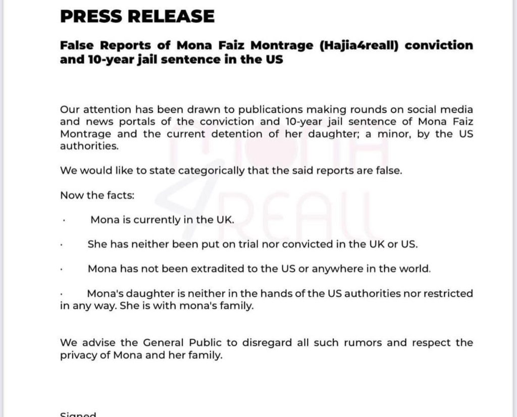 Mona4Reall's Management Finally Releases Statement About The Alleged Arrest And Detention