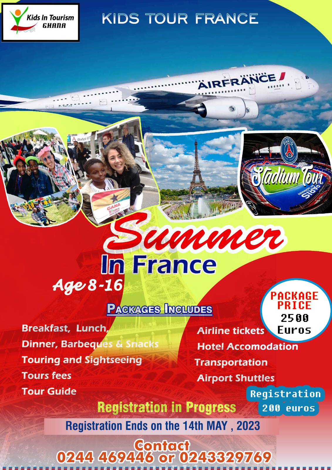 Kids in Tourism Ghana "Kids Tour France" schedule for June 2023 - Book Now