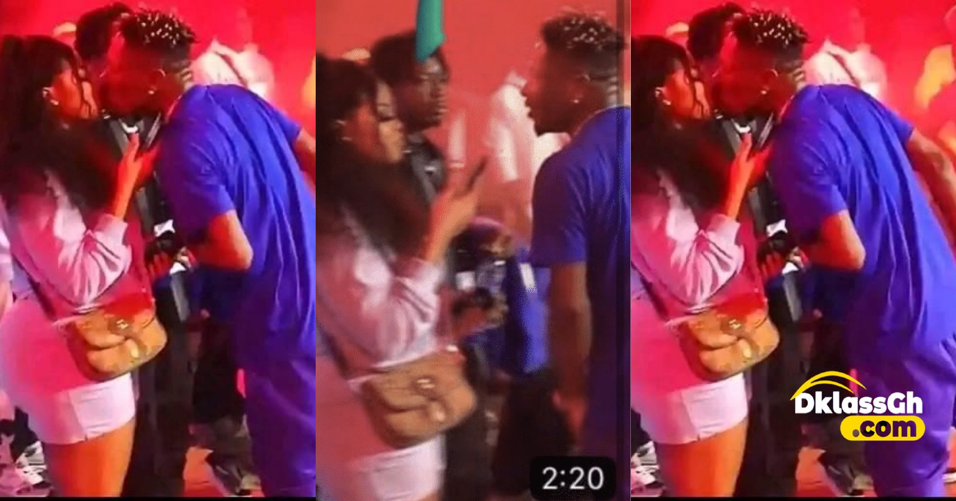 Shatta Wale Shares A Kiss With His New Girlfriend on Stage (Video)