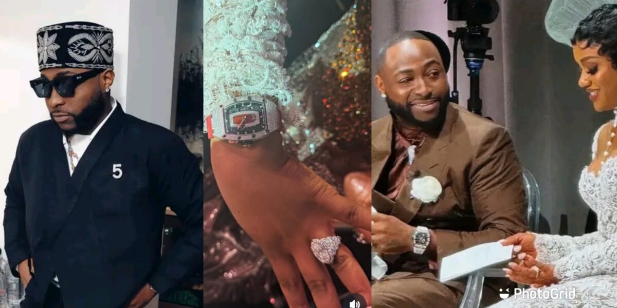 CHIVIDO2025 : Davido surprises Chioma with $300k Richard Millie watch at their white wedding