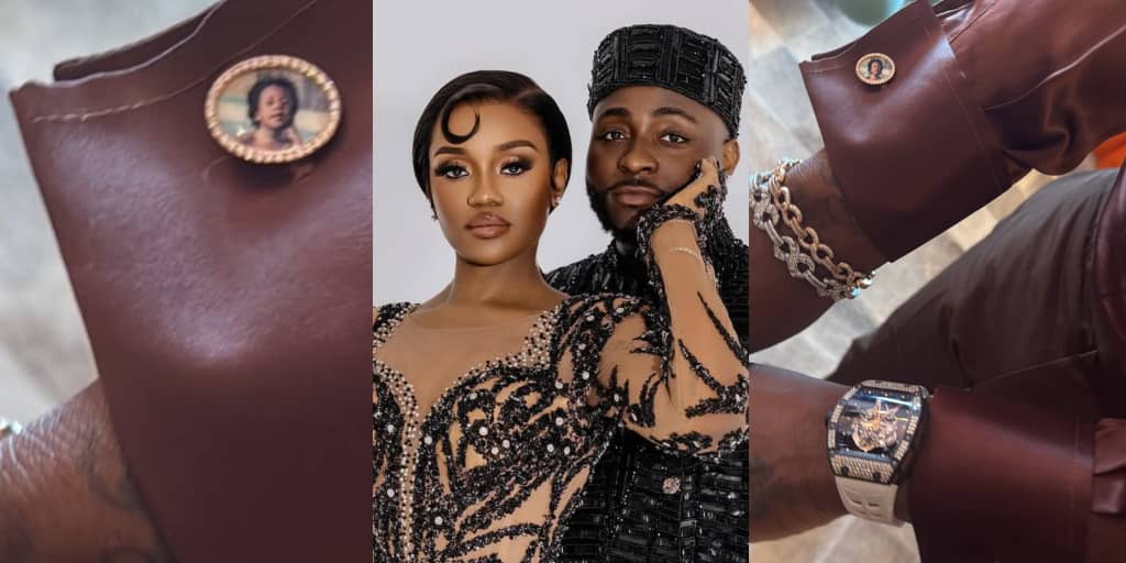 Davido uses late son, Ifeanyi’s picture on cufflinks for wedding